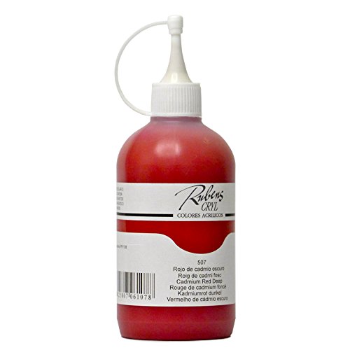 Lienzos Levante Rubens Cryl - Acrylfarbe 507, 250 ml Flasche, Farbe Kadmiumrot dunkel von Lienzos Levante