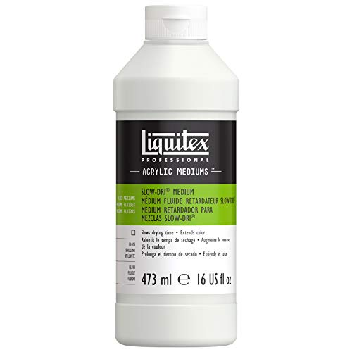 Liquitex 6316 Professional Slow-Dri Farbmischmedium Trockungsverzögerer für Acrylfarben, Retarder für Nass-in-Nass Technik in flüssig - 473ml Topf, Transparent von Liquitex