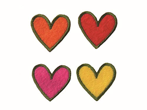 Applikationen - Kids and Hits - aufbügelbar Herzen ca. 2,5x2,5 cm farbig 4 St von Monoquick