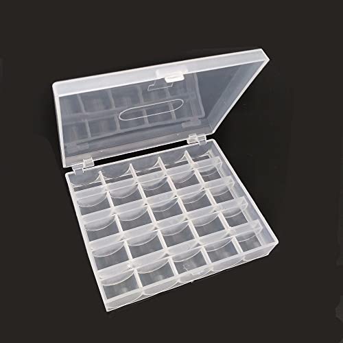 Nähmit - Spulenbox für 25 Nähmaschinenspulen 12x10x2,5cm Kunststoff Unterfadenspulen von Nähmit