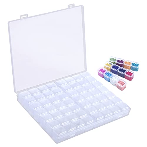 Naler 56-Fächer Sortierbox Plastik Transparent Schachtel Box Plastikschachtel für Aufbewahrung Perlen Nagelart Strassstein Nagelzubehör Tabletten von Naler