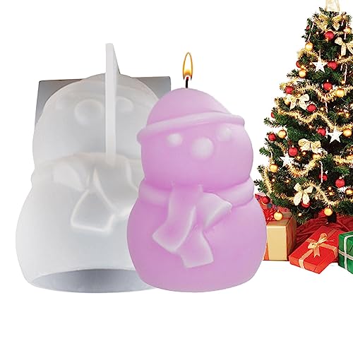 Nupaque Weihnachtsharzformen Silikon - Schneemannform Weihnachten 3D Silikonform | Einfach zu entformende kreative 3D-Weihnachtsornamente-Form für Kuchen, Heimdekoration, DIY-Handwerk, Gelee von Nupaque