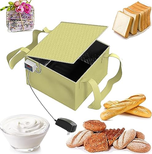PHOLK Fold Dough Proofing Box,Reusable Sour Dough Starter Jar with Heater, Sourdough Bread Making Tools Kit, Low-Temperature Heating for Making Bread, Yogurt, Natto and Handmade Soap von PHOLK