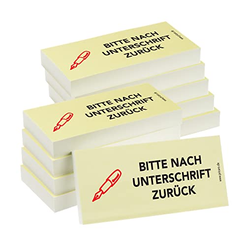 PRICARO Haftnotizen "Nach Unterschrift zurück", 100 Blatt, 10 Stück von PRICARO