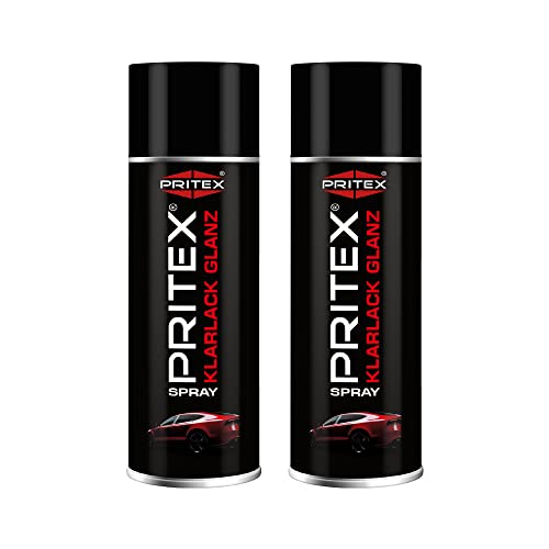 PRITEX - Autolack Klarlack Spray glänzend | 2 x 400 ml | Auto Sprühlack | Autolack schützt Felgen und Karosserie vor Rost von PRITEX