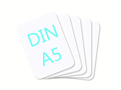 DIN A5 Blanko Papier Karton Karteikarten Set zum Selbstgestalten 300 g/m² Bastelkarton runde Ecken weiß elfenbein (weiß matt 350g/m², 50 Blatt) von Papermane