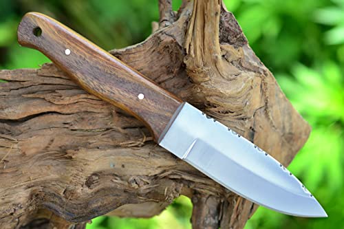 Perkin Handgefertigtes Jagdmesser, Bushcraft-Messer, Vollzapfenmesser, Campingmesser, feste Klinge, Outdoor-Überlebensmesser von Perkin
