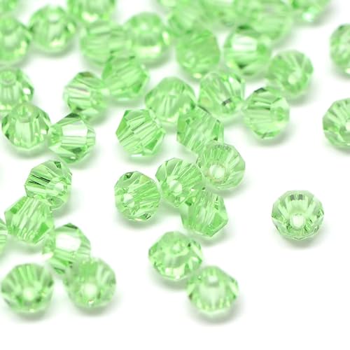 100X Preciosa Böhmische Kristallperlen 3mm Doppelkegel Tschechische Perlen Glasschliffperlen Glasperlen Bicone Beads (Hell Grün) von Perlin