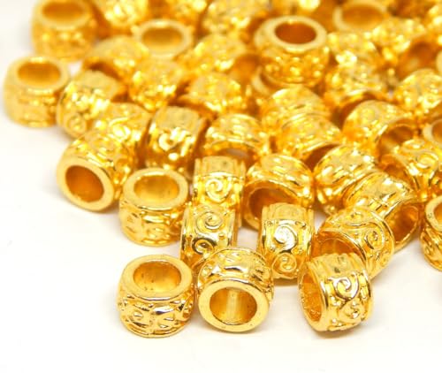 Zwischenteile Gold Perlen Spacer Metallperlen 4mm 100stk Tube/Röhre Zwischenperlen Für Basteln Schmuck Kette Armband Schmuckteile (Gold) von Perlin