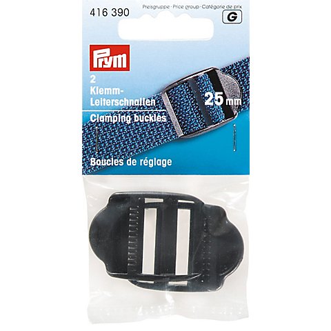 Prym Klemm-Leiterschnallen für 25 mm Bänder, schwarz, 2 Stück von Prym