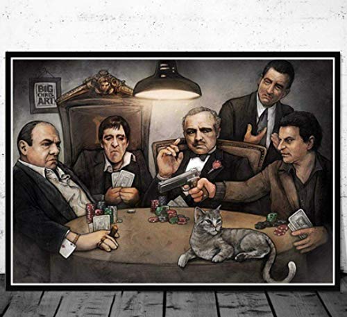 RUIYANMQ Leinwand Bild Pate Gangster Sopranos Retro Film Poster Drucke Wandkunst Wohnzimmer Wohnzimmer Dekor Hg86Qv 40X60Cm Rahmenlos von RUIYANMQ