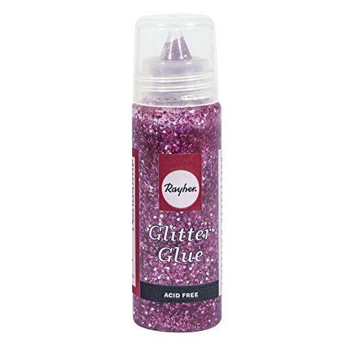 Rayher 30187264 Glitter-Glue grob, Flasche 50ml, pink von Rayher
