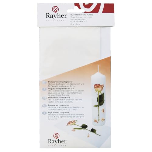 Rayher 3110400 Transfer-Wachsplatte, 20x10 cm, SB-Btl. 2 Stück von Rayher