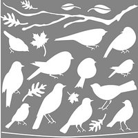 Rayher Dekor-Schablone Vögel grau von Rayher