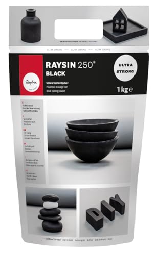 Rayher Gießpulver "Raysin" 250, schwarz, Gießmasse, Beutel 1 kg, Reliefgießpulver, lufthärtend und geruchslos, 34479576 von Rayher