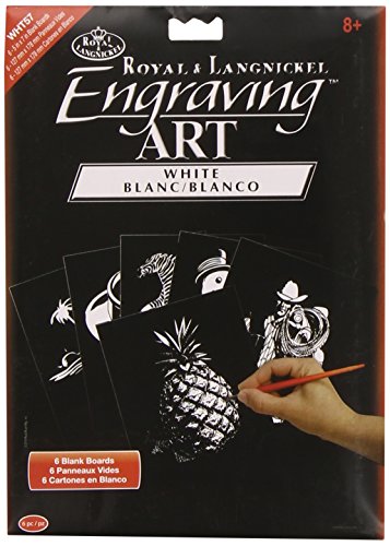 Royal & Langnickel WHT-57 - Engraving Art/Kratzbilder, 5 x 7 Zoll, Blank, 6 Stück, weiß von Royal & Langnickel