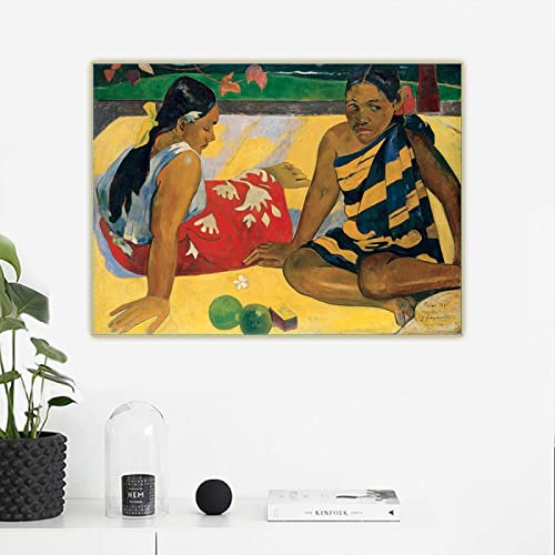 SDVIB Paul Gauguin Zwei Frauen aus Tahiti Klassisches Ölgemälde auf Leinwand, Bildhintergrund, Heimdekoration, Wandkunst, Leinwand, 40 x 55 cm, rahmenlos von SDVIB