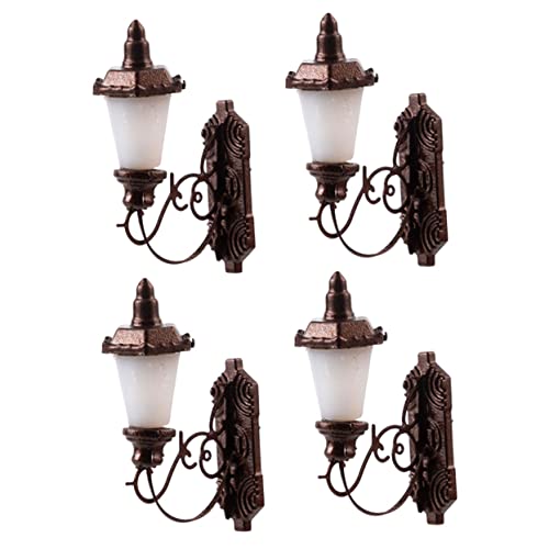 STOBOK 4 Puppenhaus Wandleuchte Mini-Wandlampenmodelle Mini-Lampen Wandleuchte Set Pendelleuchten für den Außenbereich Mini Lichterkette Simulation Mini-Lampe ländlich von STOBOK