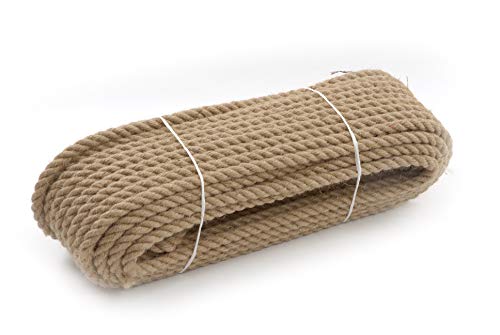 Juteseil tauwerk Jute Jutegedrehtes Seil Natürliche Segel Hersteller Dekorativ Langlebig 3-schäftig geschlagen braun, 16mm, 20M von Seil-tech