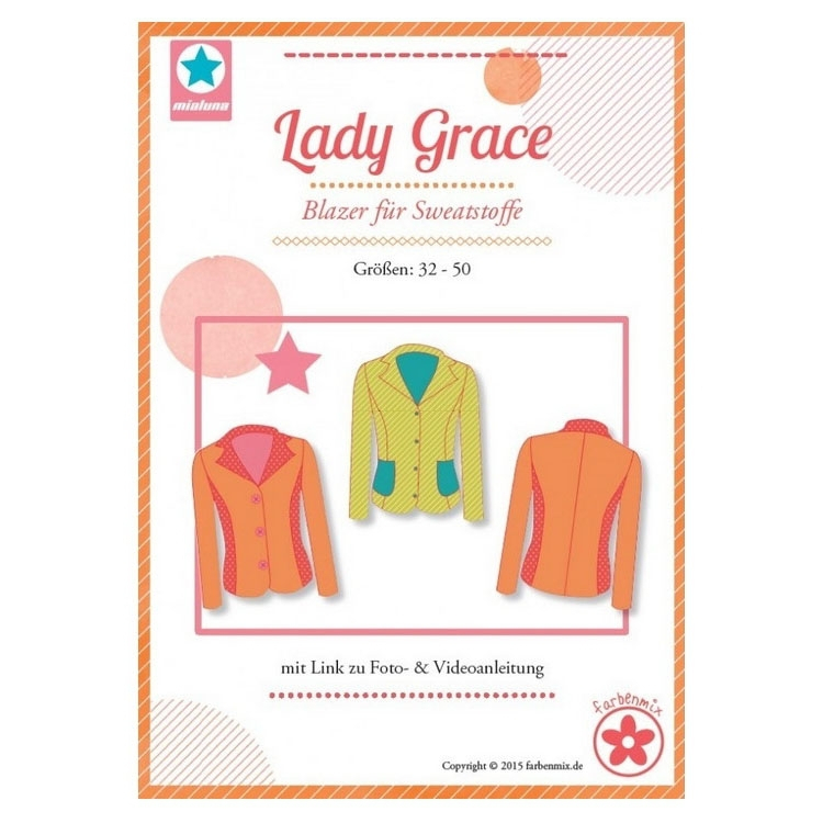 Farbenmix Lady Grace Blazer, Papierschnittmuster von Stoffe Hemmers
