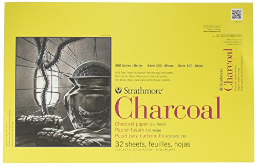 Strathmore 300 Series Charcoal Pad White, 11"x17" Glue Bound, 32 Sheets von Strathmore