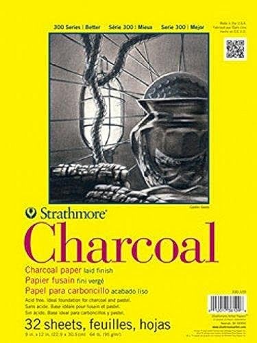 Strathmore 300 Series Charcoal, Papier, Weiss/opulenter Garten, 9x12, 32 von Strathmore