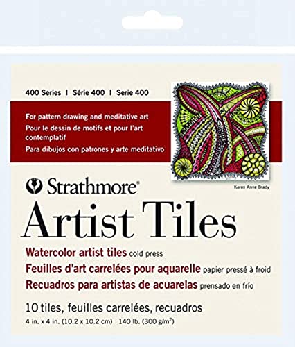 Strathmore 400 Serie Aquarell-Künstlerfliesen, Kaltpressen, Papier, Weiß, 4 x 4 Inches von Strathmore
