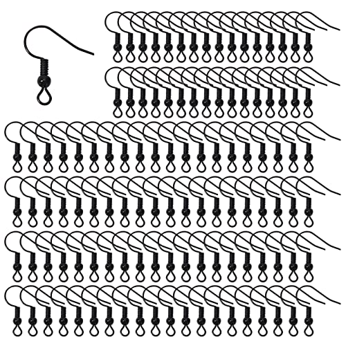 TOAOB 100 Stück Haken Ohrringe hypoallergen 18mm Schwarz Elektrophoretische Haken Metall Fisch Haken für DIY Reparatur Ohrring Anhänger Zubehör Schmuckherstellung von TOAOB THE ONE AND ONLY BABY