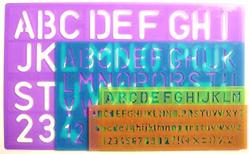 Lettering Stencil Set Letters Alphabet Stencils Craft Number Lettering Guide x 4 by Tallon von Tallon