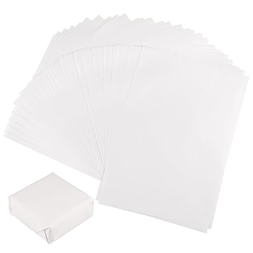 Seidenpapier - Tikplus 60 Blatt 30x21cm Geschenkpapier zum Verpacken, Transparentpapier Verpackungsmaterial, Bastelpapier zum Kreieren von Pompoms, Papierblumen, Tischdeko (Weiß) von Tikplus