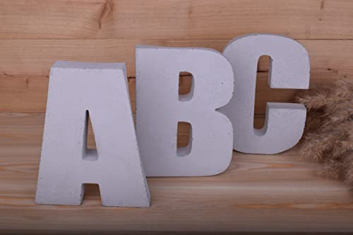 Tivendis Buchstaben Alphabet mit Sonderzeichen aus Beton Dekoration Einrichtung grau ABC Deko Einrichtung B von Tivendis