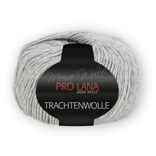 PRO LANA Trachtenwolle - Farbe: Hellgrau Meliert (91) - 100 g/ca. 200 m Wolle von Prolana