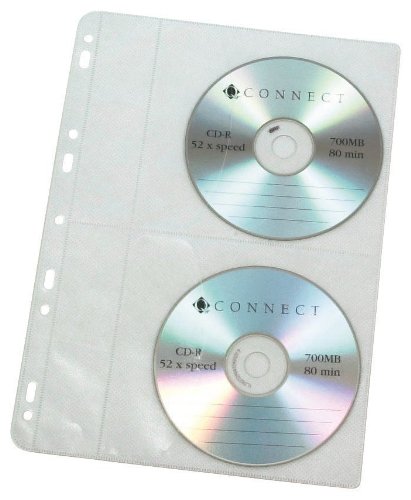 CD/DVD-Hüllen - Universallochung zur Ablage im Ordner/Ringbuch, transparent, Packung mit 10 Stück von Unbranded