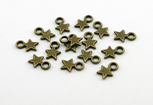 20 kleine Sterne Anhänger in antik Bronze von Vintageparts, DIY-Schmuck von Vintageparts FACHHANDEL FÜR SCHMUCKZUBEHÖR