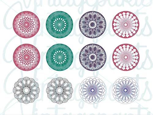 Motivbogen Mandala für 25mm Cabochons von Vintageparts zum Schmuck selber Machen von Vintageparts FACHHANDEL FÜR SCHMUCKZUBEHÖR