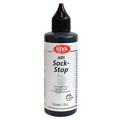 Viva Decor® ABS Sock Stop (82 ml, Schwarz) Stopper für Socken - Anti Rutsch Noppen für Socken - Socken Stopp - Antirutsch für Socken - ABS Farbe - Made in Germany von Viva Decor