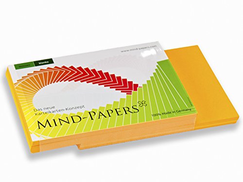 X17- Mind-Papers Nachfüllpack, DIN A7, 100 Karteikarten/Lernkarten, Farbe: orange von X17