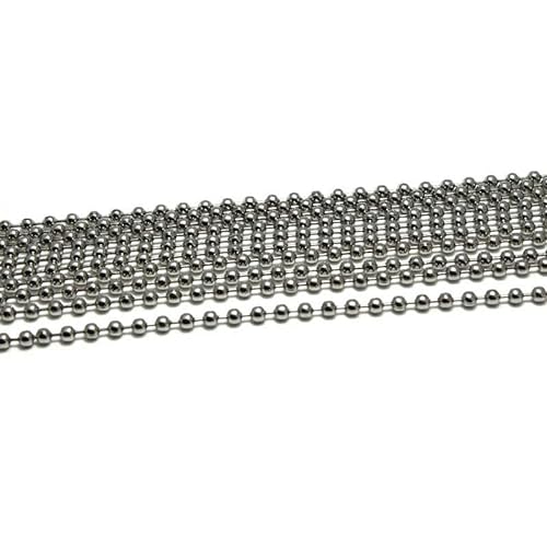 Packungen/Lot 1,5–10 mm Edelstahl-Perlen-Kugelkette, Bulk für Halsketten, Ketten, DIY-Anhänger, Schlüsselanhänger, Schmuckherstellung, Zubehör – Perlenketten 5 mm von YAGNYUOG