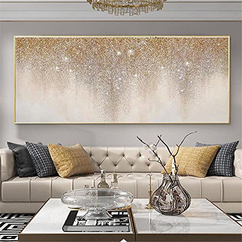 Veranda Wandkunst Dekoration benutzerdefinierte - Licht Luxus Home Dekoration Malerei Öl abstrakte Sternenhimmel leuchtende Drucke Malerei 80x160cm (32x63in) mit Rahmen von ZMFBHFBH