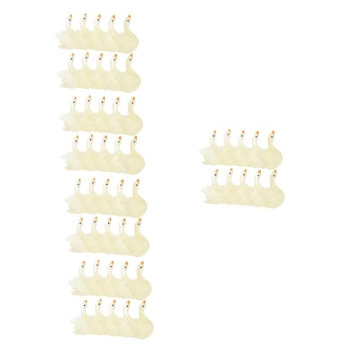 Zerodeko 50 Stück Leuchtende Schwanenverzierung Kleine Spielzeuge Miniaturfiguren Cartoon-Miniatur-schwanenfiguren Autodekorationen Minifiguren Schwan-Ornament Tier Moos Harz Schreibtisch von Zerodeko