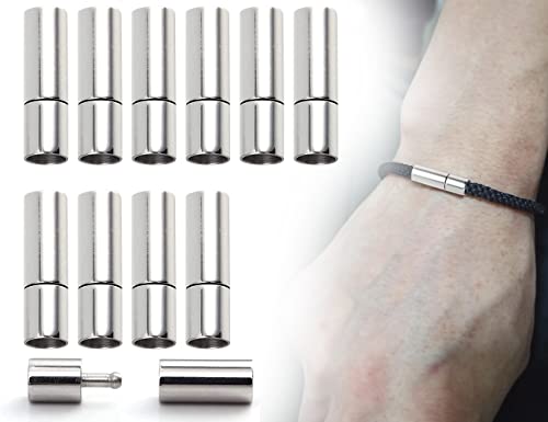 ZoeTekway 10 Stück Silber Schnur Endkappen Kettenverschluss Schnalle schieben Paracord Verschlüsse für Armbänder Schmuckherstellung von ZoeTekway