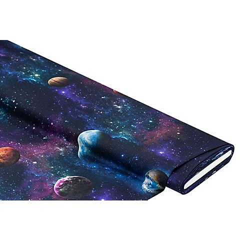 Baumwollstoff-Digitaldruck "Galaxy", Serie Ria, dunkelblau-color von buttinette