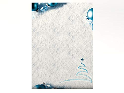 Weihnachtsbriefpapier | Spuren im Schnee | 100 Blatt weihnachtliches Motivpapier DIN A4 | Briefpapier von paperandpicture.de