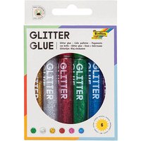 6 folia Glitter Glue Klebestifte 6 x 9,5 ml von folia