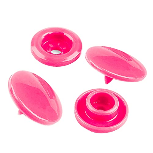 50 Druckknöpfe rund Snaps Druckknopf Snap Button Knöpfe Farb- Größenwahl, Größe:12mm, Farbe:pink von maDDma