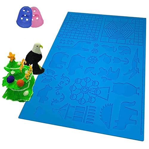 puzzlegame 3D-Druckstift-Silikonmatte, 3D-Stift-Kunst-Zeichenbrett,3D-Druckstift-Silikon-Designmatte mit Fingerkappen - Verschiedene Cartoon-Designs, 3D-Zeichenform, verschiedene Muster, von puzzlegame