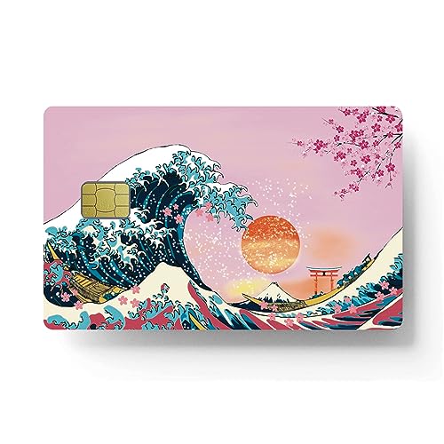 Japan-Wave-Kreditkarten-Aufkleber, keine Blasen, schmal, wasserdicht, knitterfrei, entfernbar, Vinyl, Debit-Aufkleber, Kreditkarten-Aufkleber von siayaharu