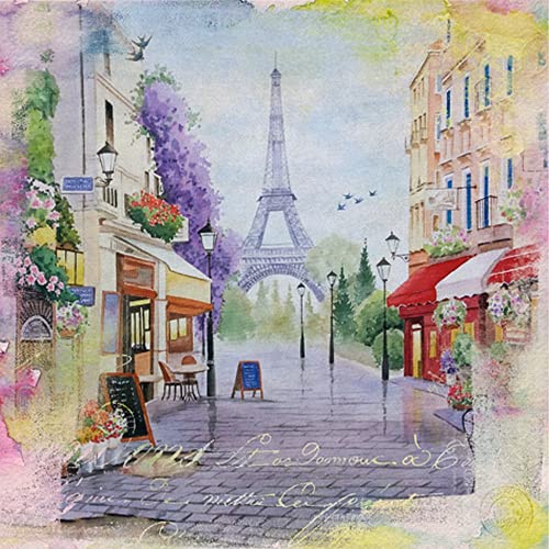20 Servietten Straße zum Eiffelturm | Paris | Frankreich | Reise | Urlaub | Tischdeko | Decoupage | Serviettentechnik 33x33cm von ti-flair