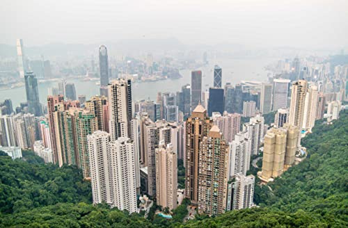 Gebäude - Hong Kong 1000 Teile in hochwertiger Pappschachtel Puzzleteile in wiederverschließbarem Beutel 26x38CM von znwrr