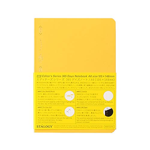 Stalogy 365 Tage Notizbuch, A6, Gelb €“ S4114 von ニトムズ(Nitoms)